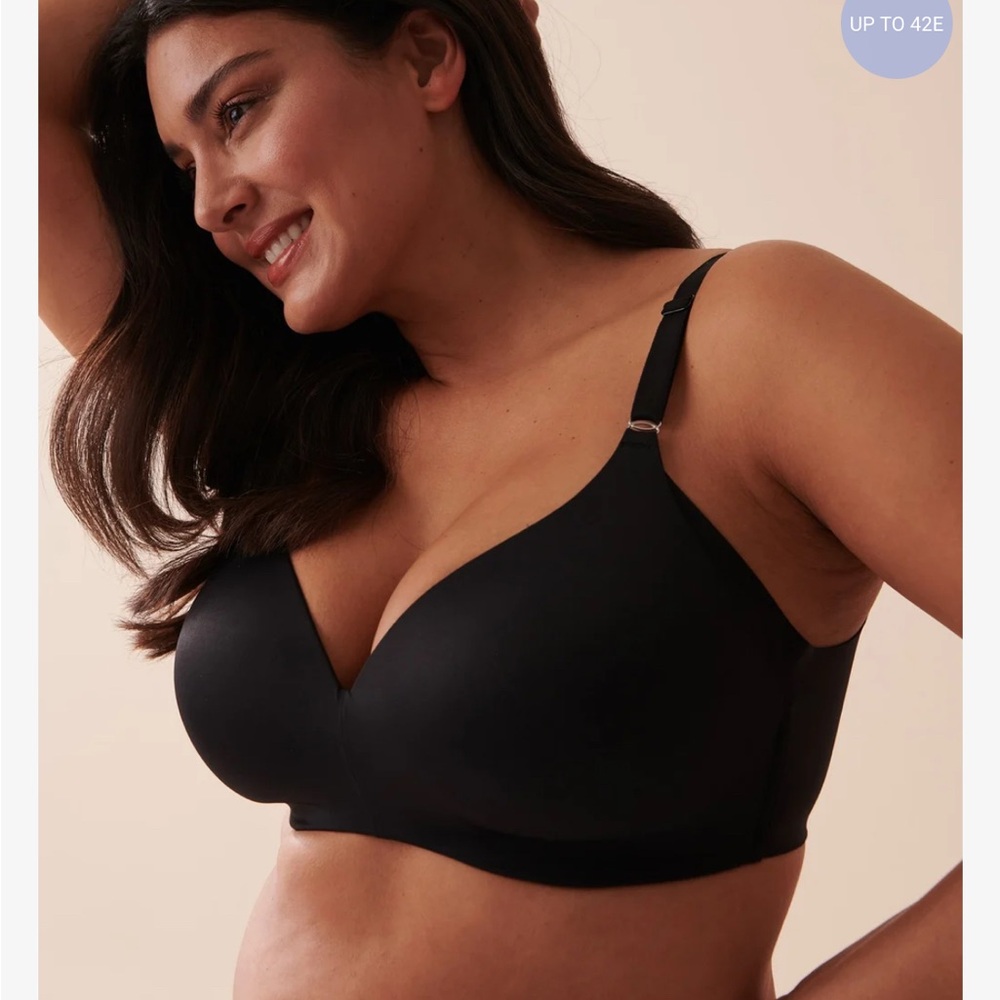 La Vie En Rose Black Bra 42DD Lightly Lined Wireless Sleek Back Bra NWOT - Picture 3 of 11